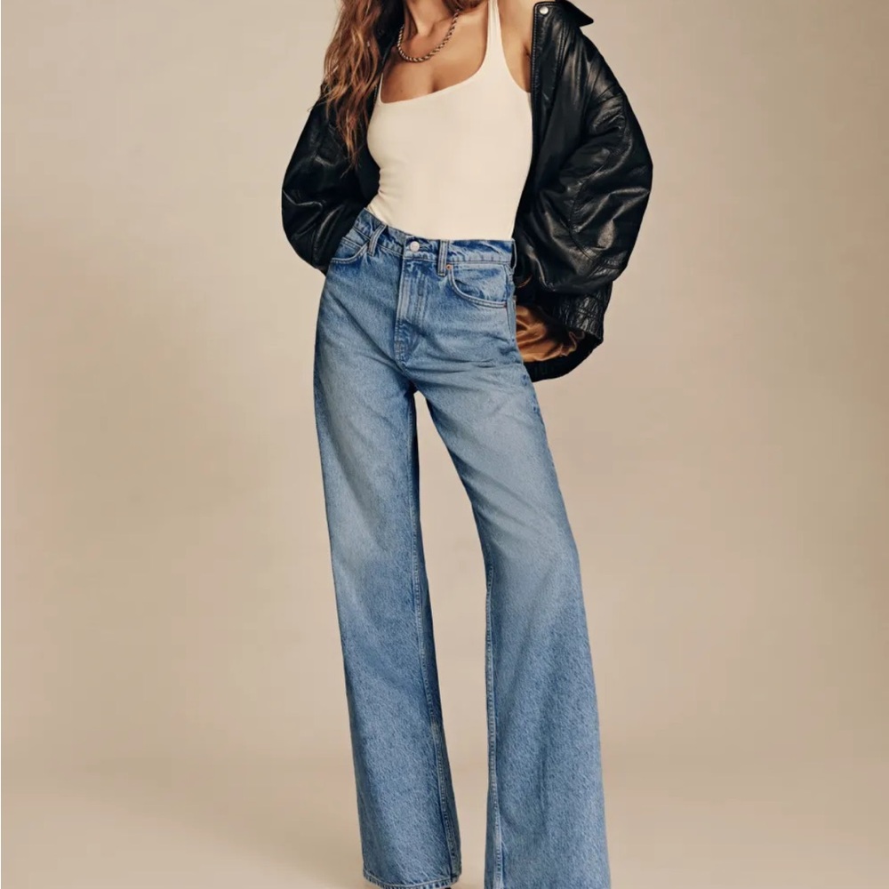 Reformation Light Blue Flare Jeans